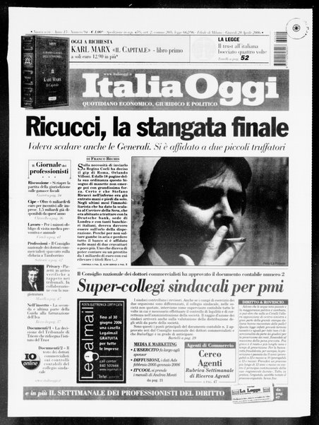 Italia oggi : quotidiano di economia finanza e politica